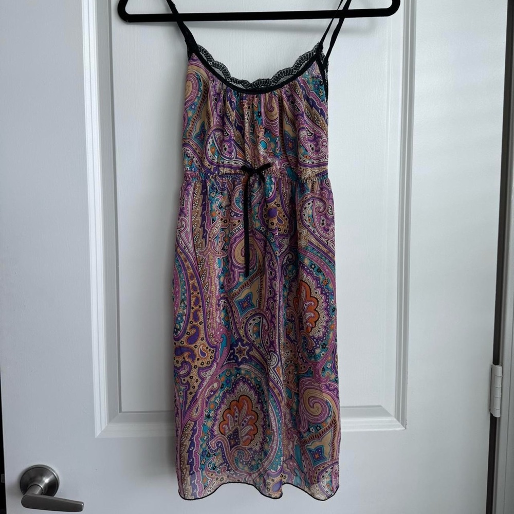 mesh dress with lace trim